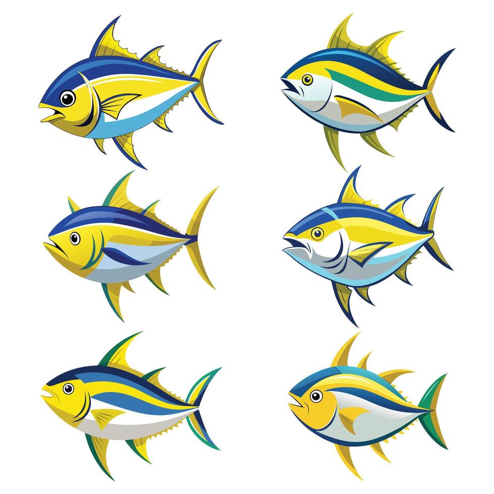 yellow fin tuna illustration vector