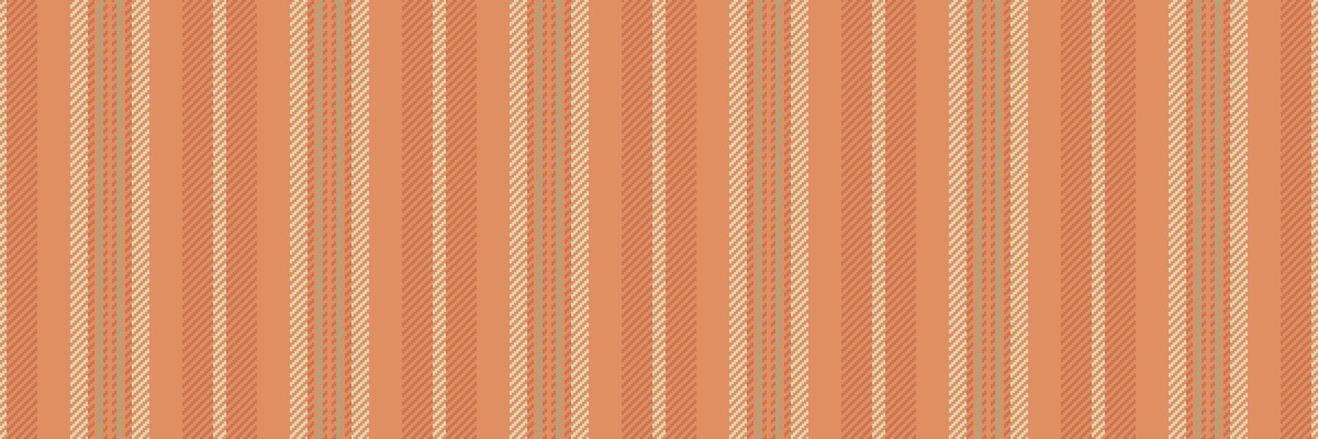 Minimal vertical fabric seamless, identity pattern textile texture. Grand lines background stripe in orange and light colors. vector