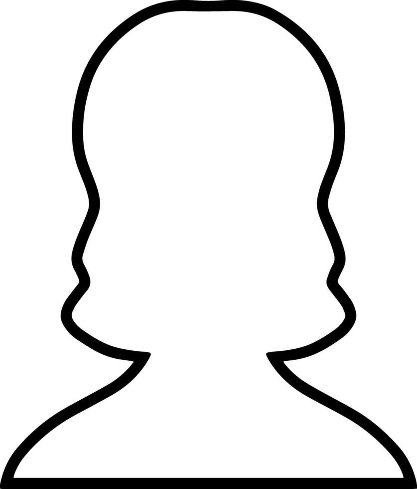 Outline girl clipart isolated. Hand drawn art. Avatar woman. Sketch vector