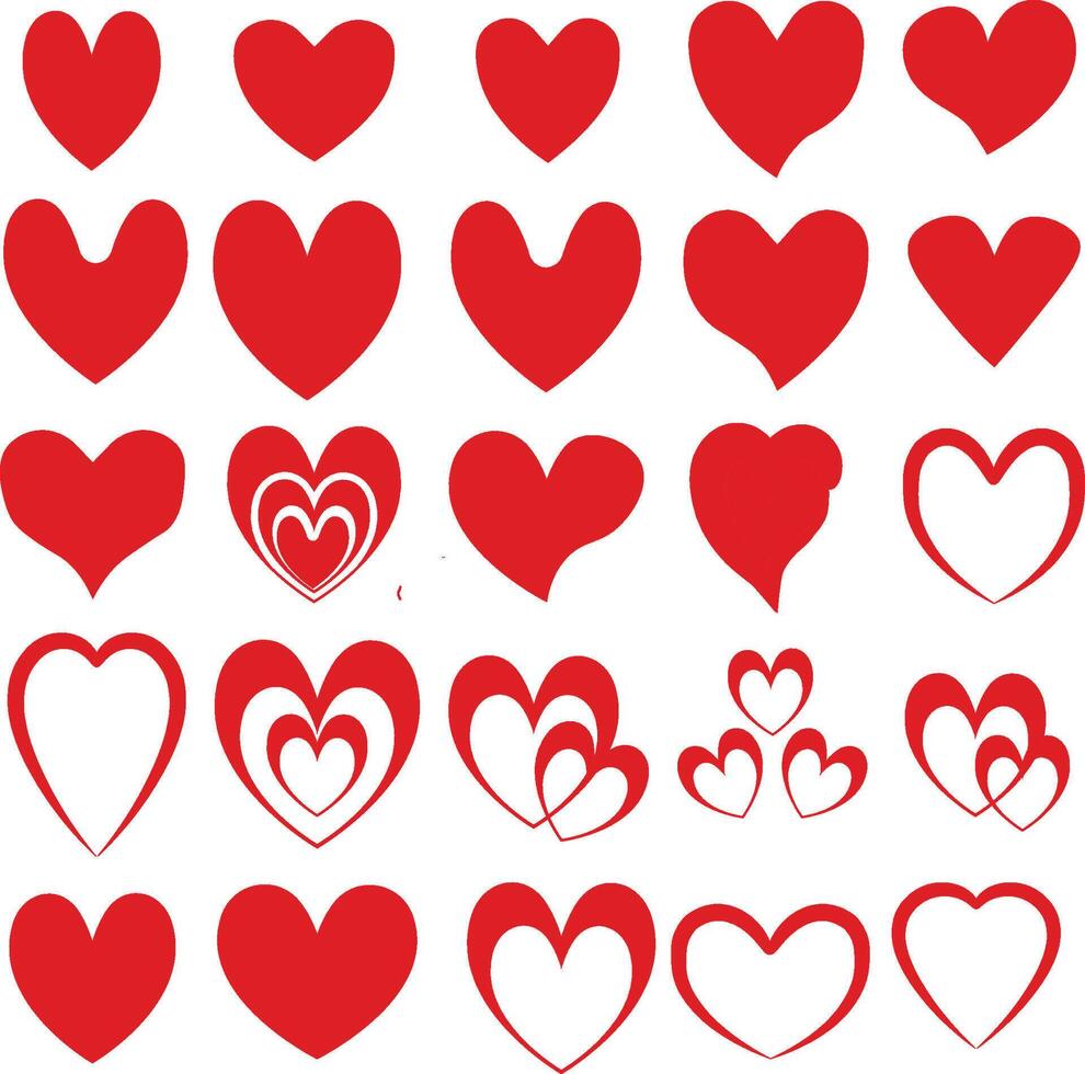 Heart Shape Design Elements vector