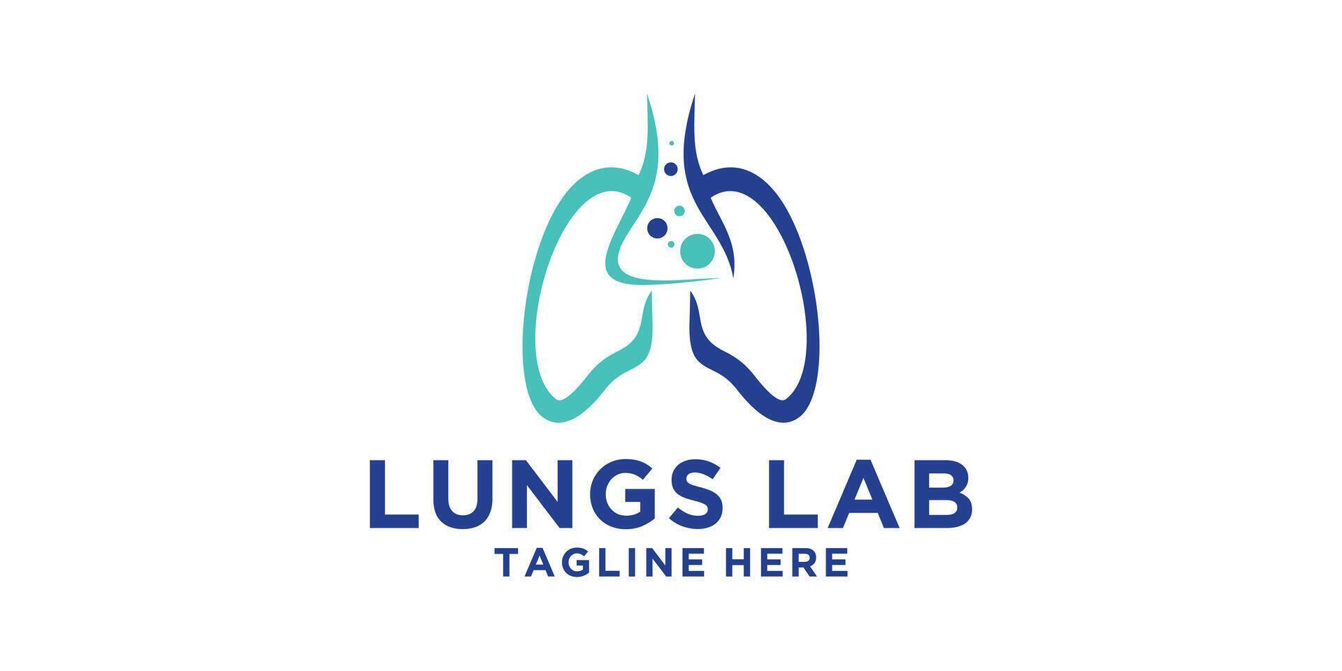logo design lung and lab,experiment,science,symbol,icon,idea,creative. vector
