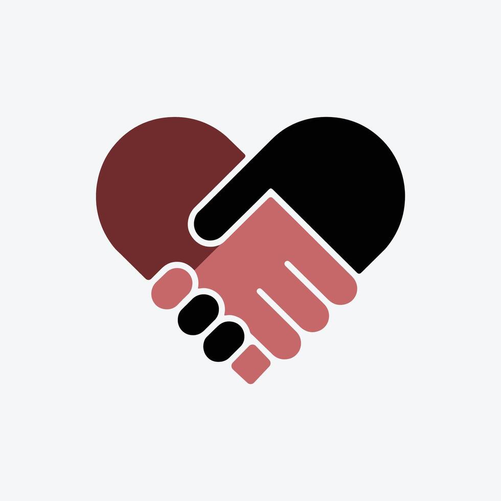 Heart shape love icon hand shape vector