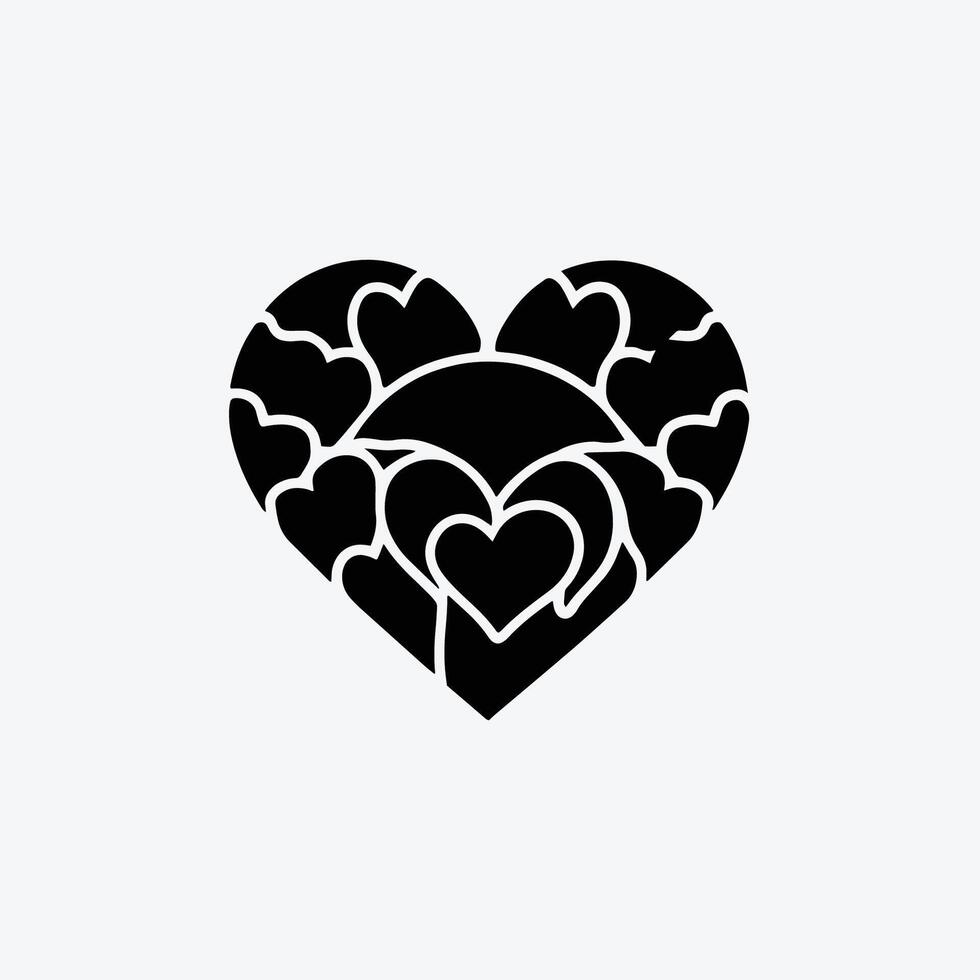 Heart shape love design art vector