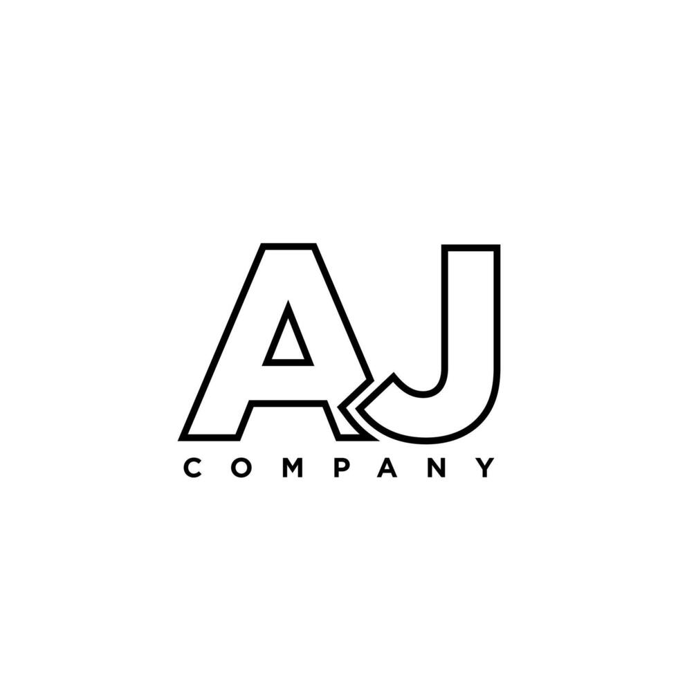 Letter A and J, AJ logo design template. Minimal monogram initial based logotype. vector
