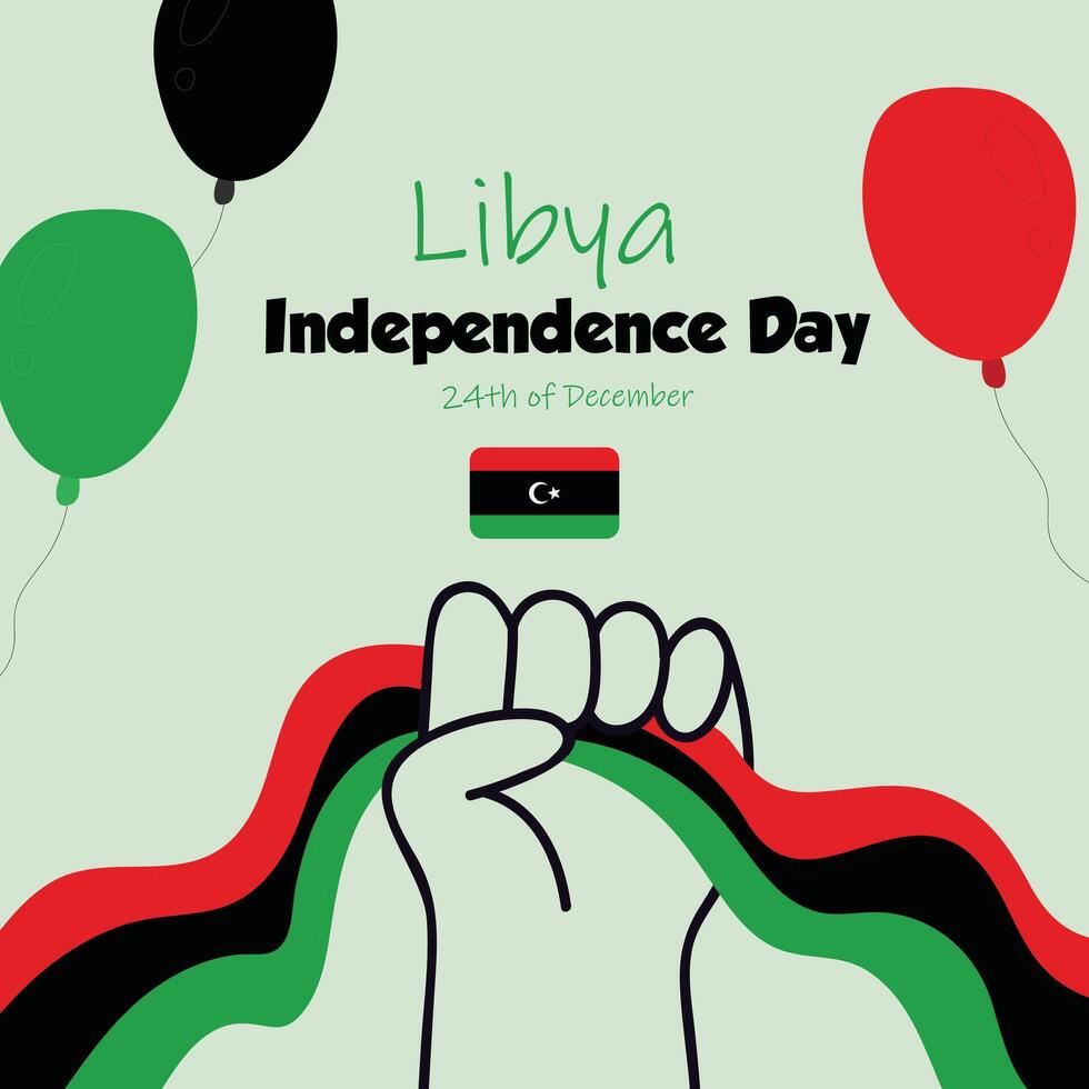 Libya independence day illustration vector