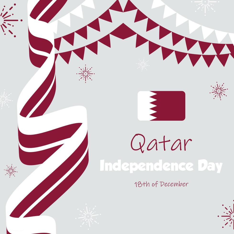 Qatar independence day background vector