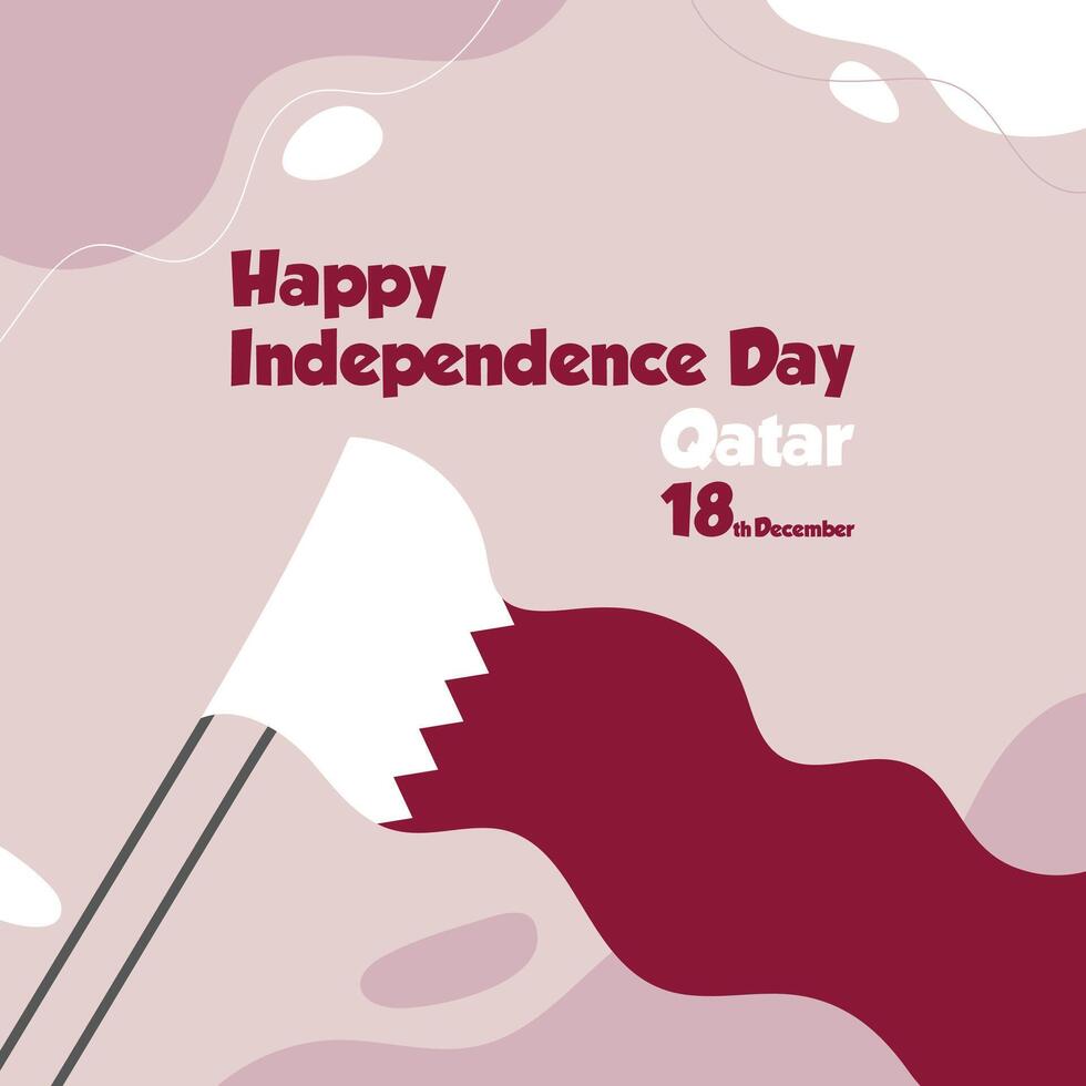 Happy independence day qatar vector