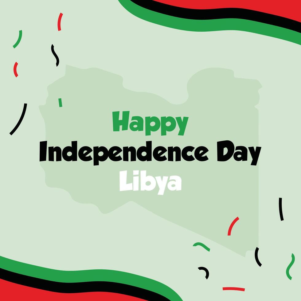 Happy independence day libya vector