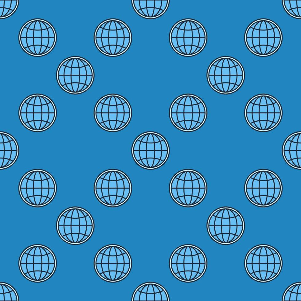 World Globe Earth blue seamless pattern vector