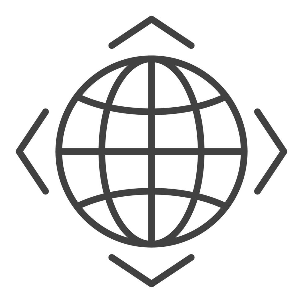 Earth Globe minimal linear icon or symbol vector