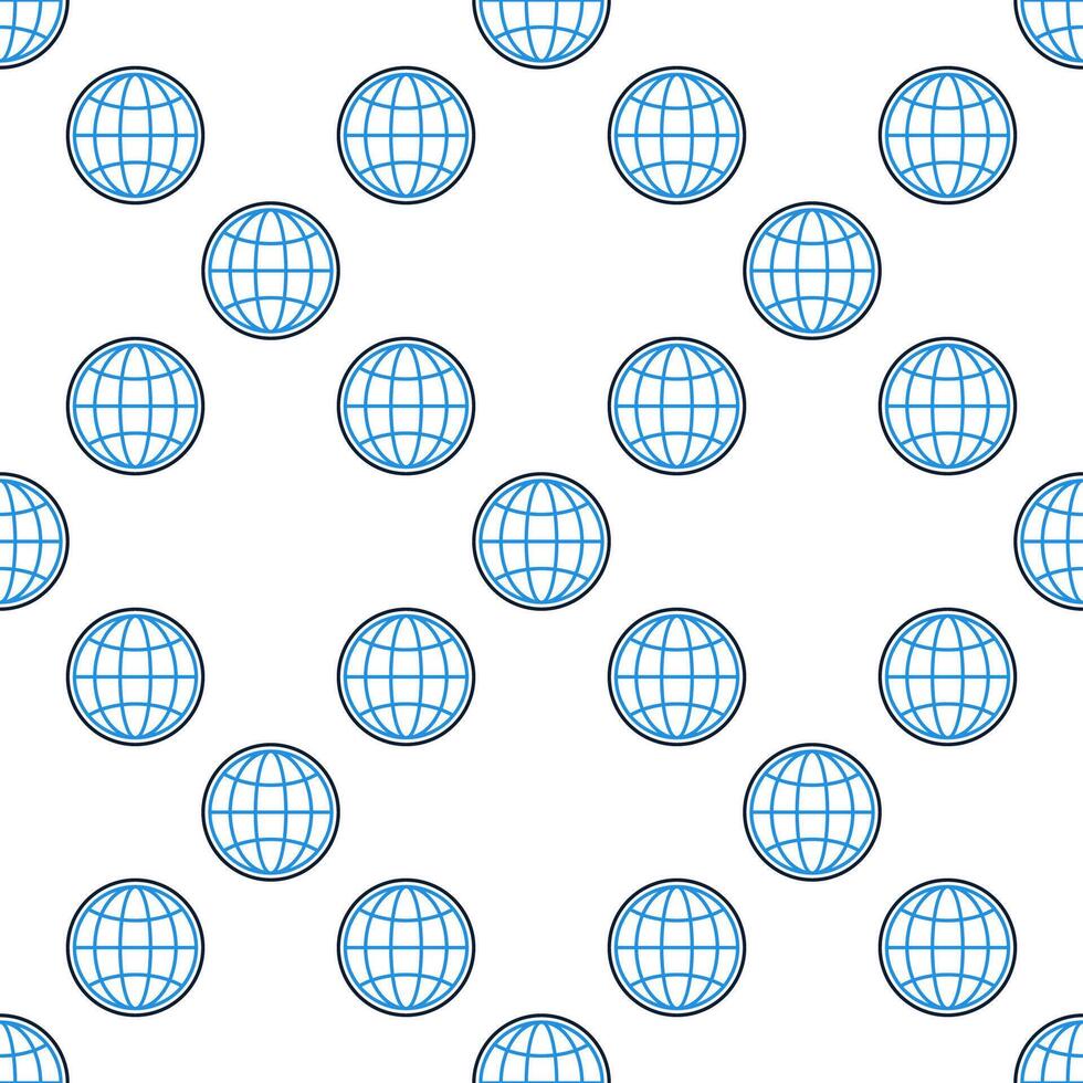 World Globe Earth linear seamless pattern vector