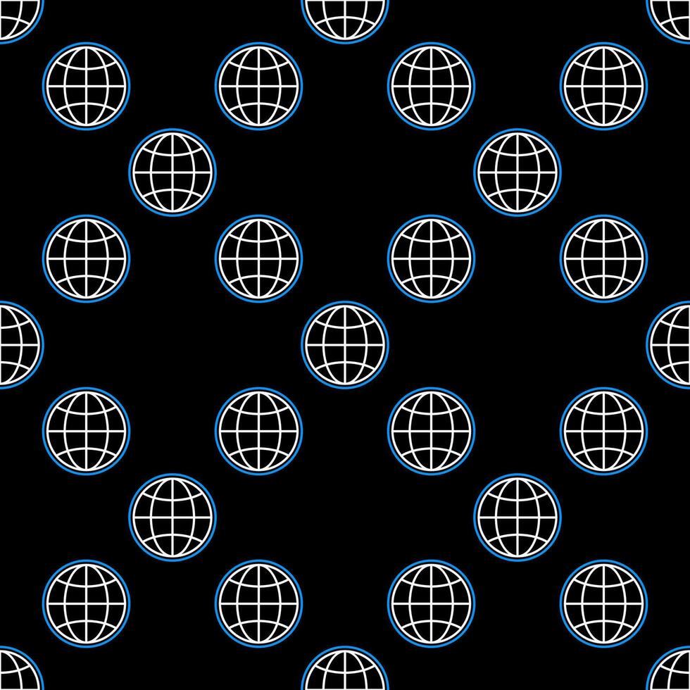 World Round Earth Globe seamless pattern in thin line style vector