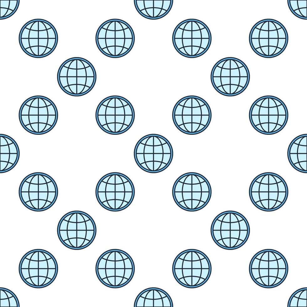 World Round Earth Globe blue modern seamless pattern vector