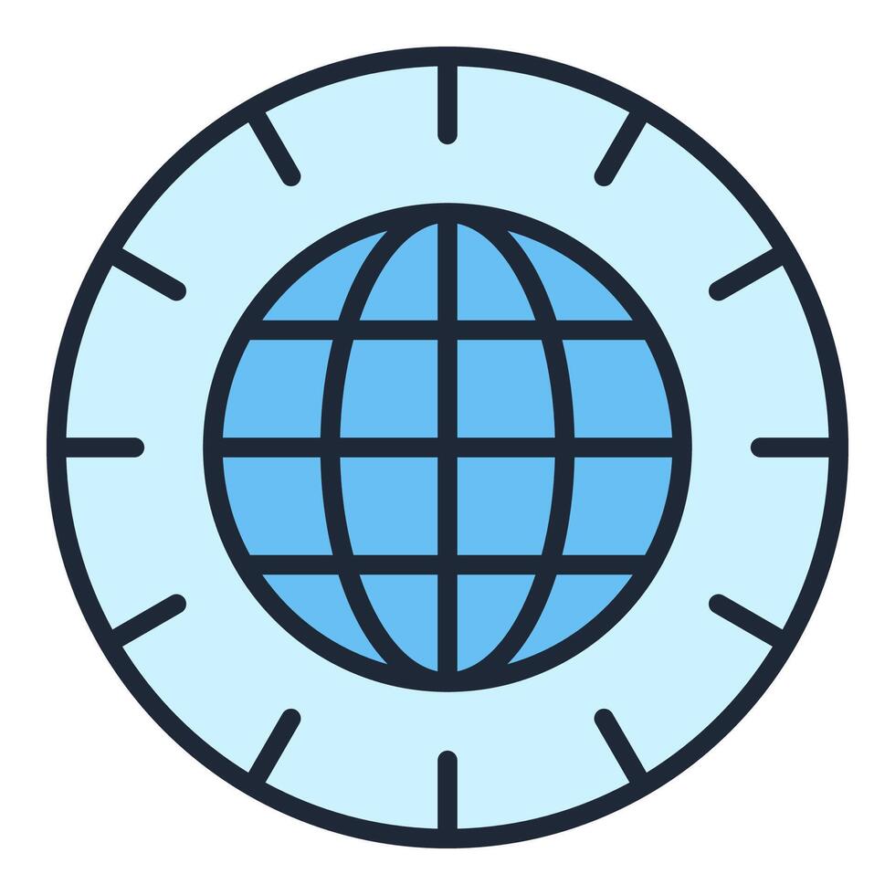 Earth Globe World round blue icon or design element vector