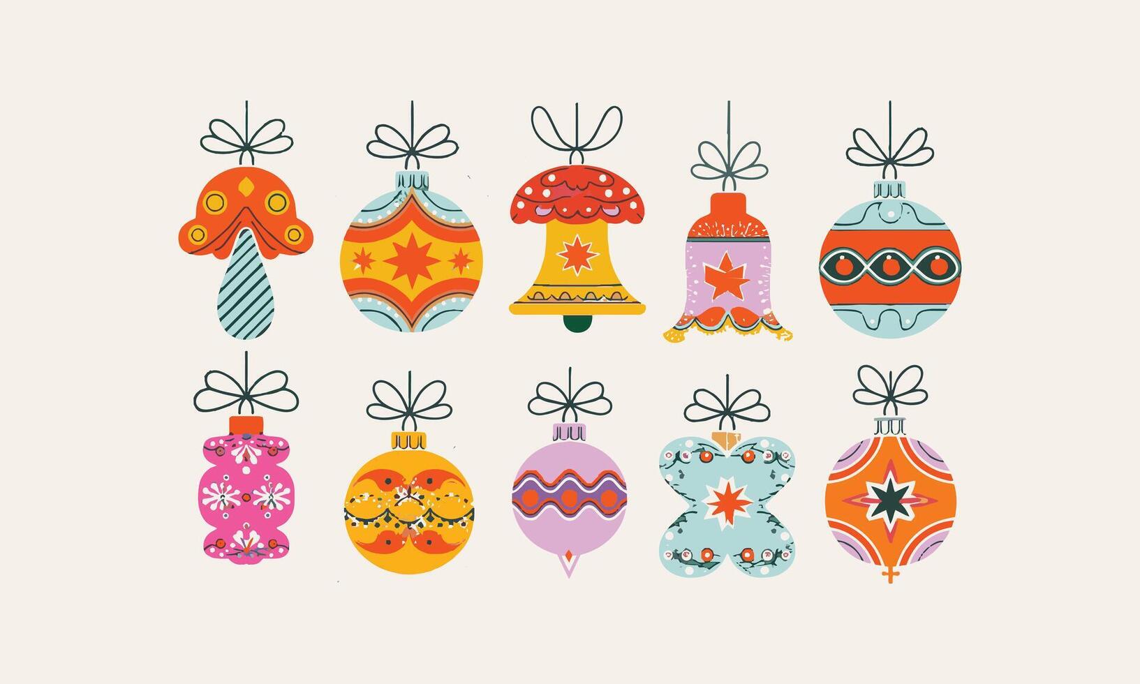 Stylish Holiday Ornaments for Christmas Projects vector