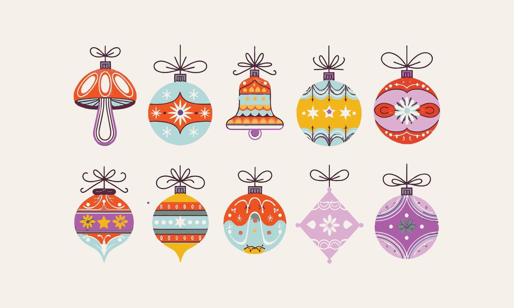 Elegant and Cheerful Christmas Ornament Designs vector