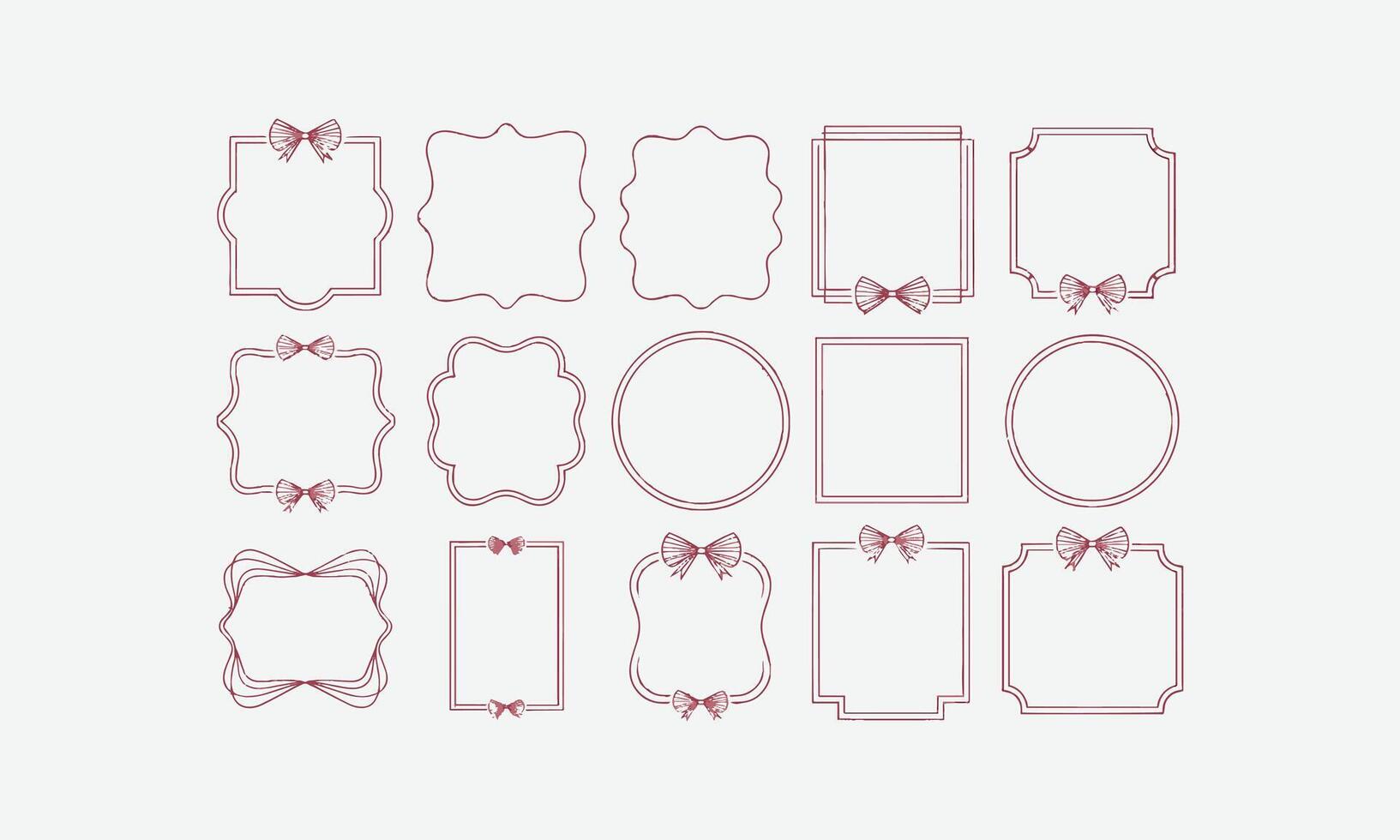 Wavy Line Hand Drawn Frames Art for Unique Designs vector