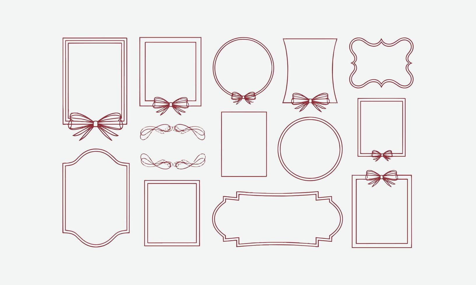 Doodle Wavy Line Frames Pack for Creative Projects vector