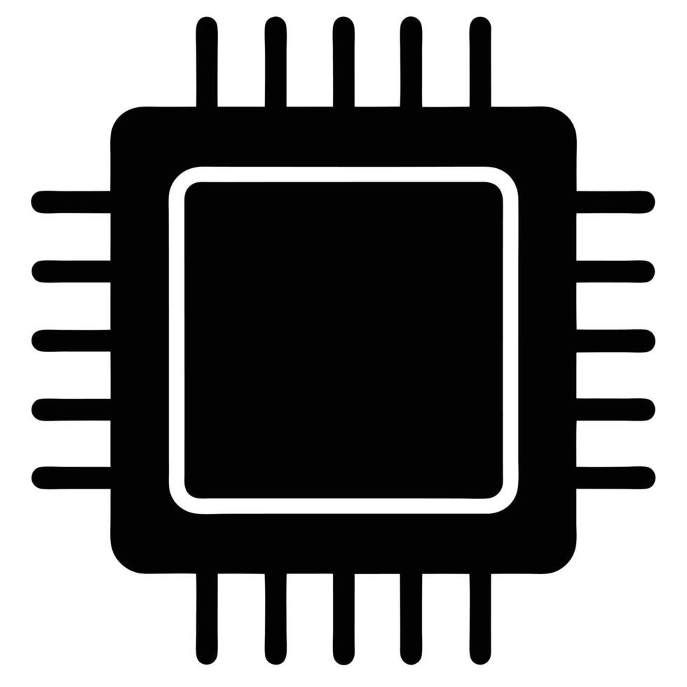 Microchip Black Silhouette vector