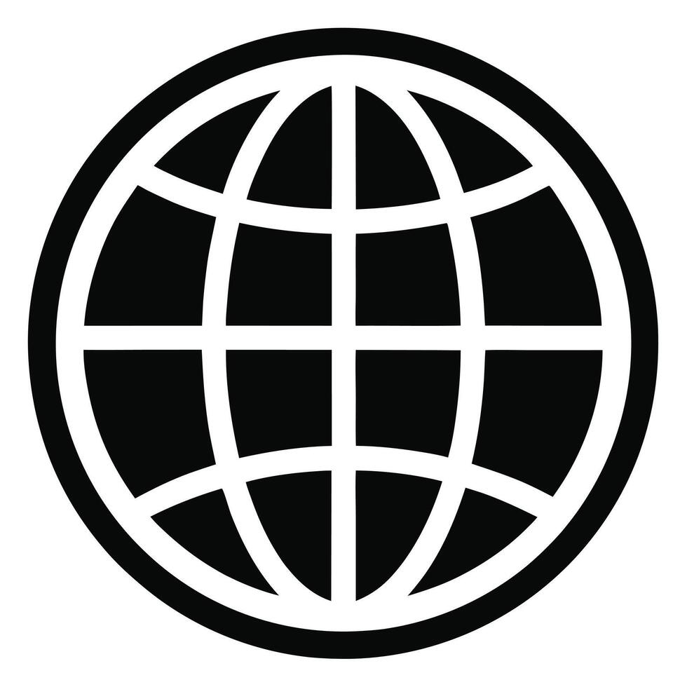 Internet Globe Black Silhouette vector