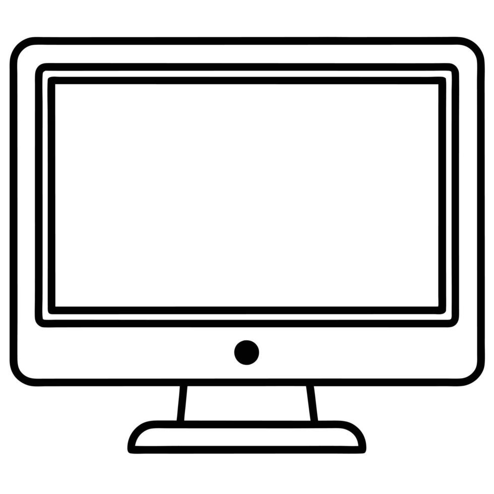 Black Silhouette Computer Monitor vector