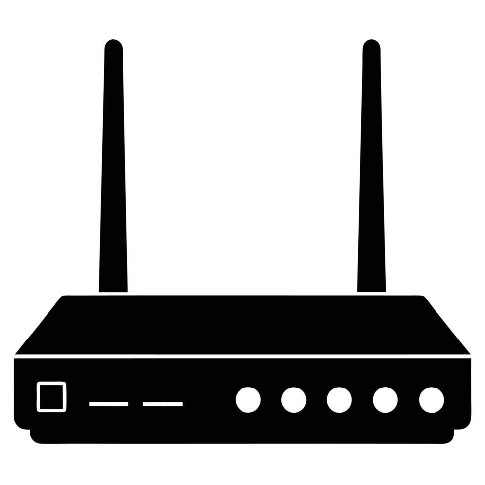 Router Black Silhouette Design vector