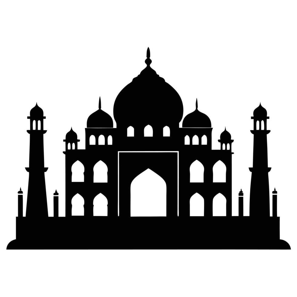Taj Mahal Silhouette Art vector