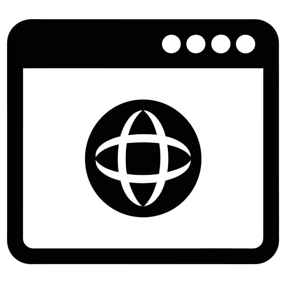 Web Browser Black Silhouette art vector