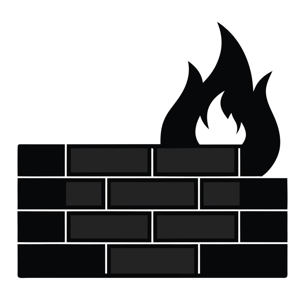 Firewall Black Silhouette Illustration vector