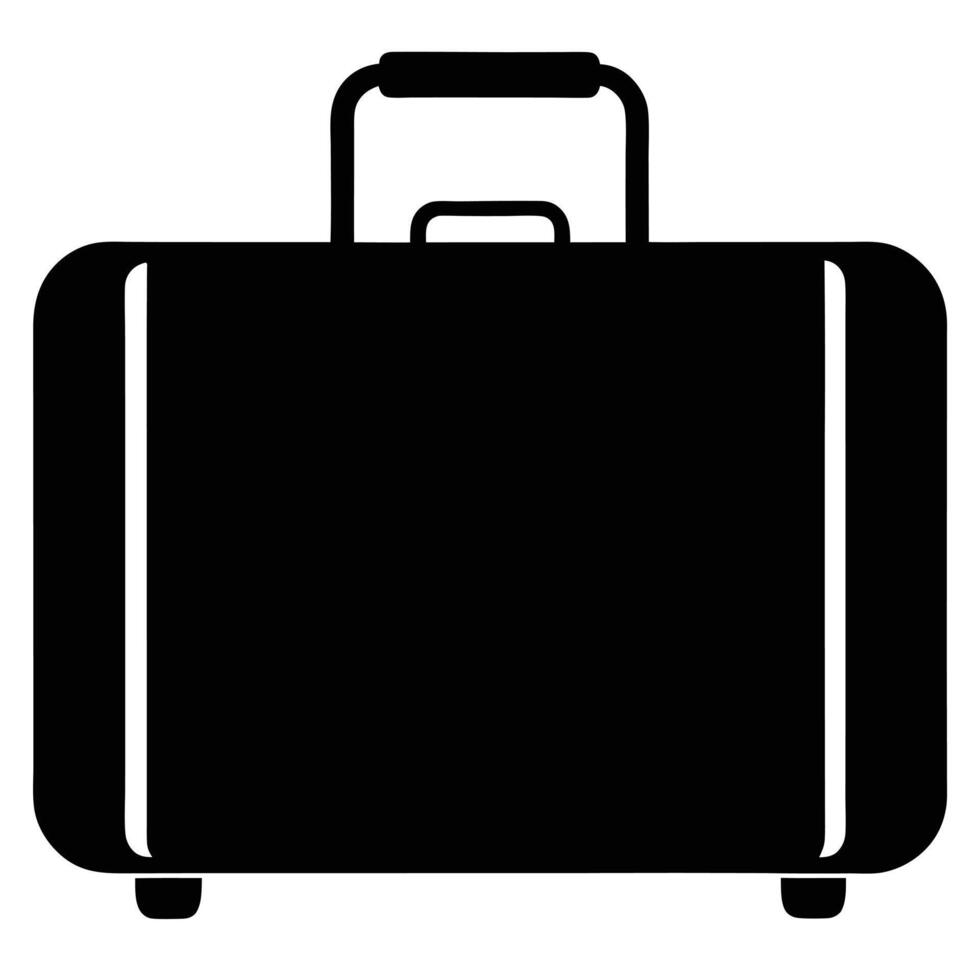 Suitcase Black Silhouette Illustration vector