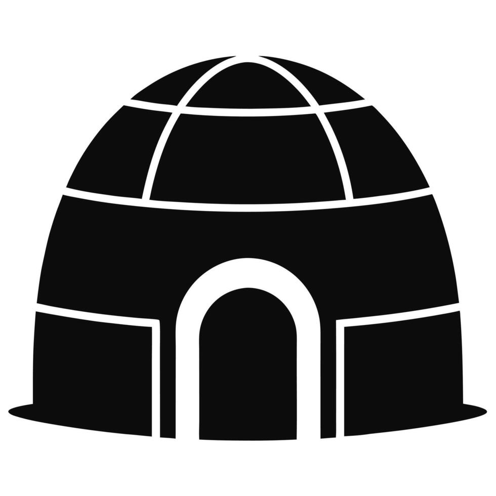 Igloo Black Silhouette vector