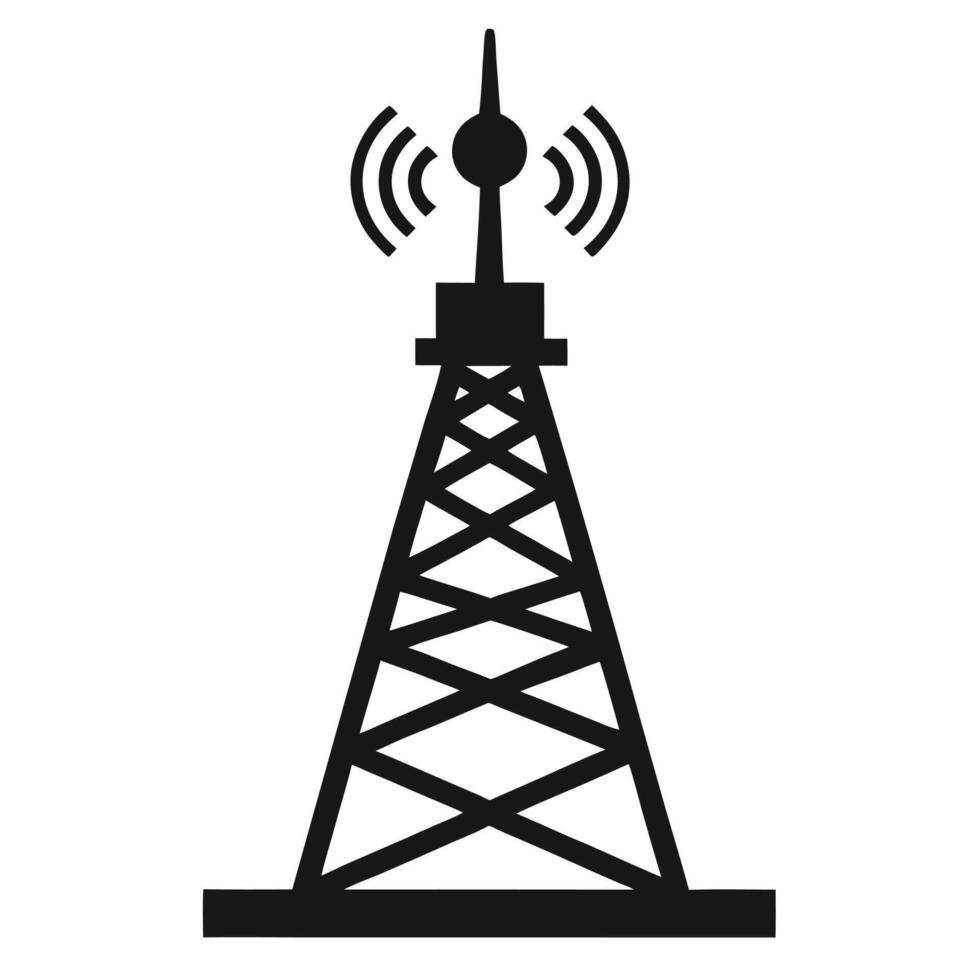 5G Tower Silhouette Vectors