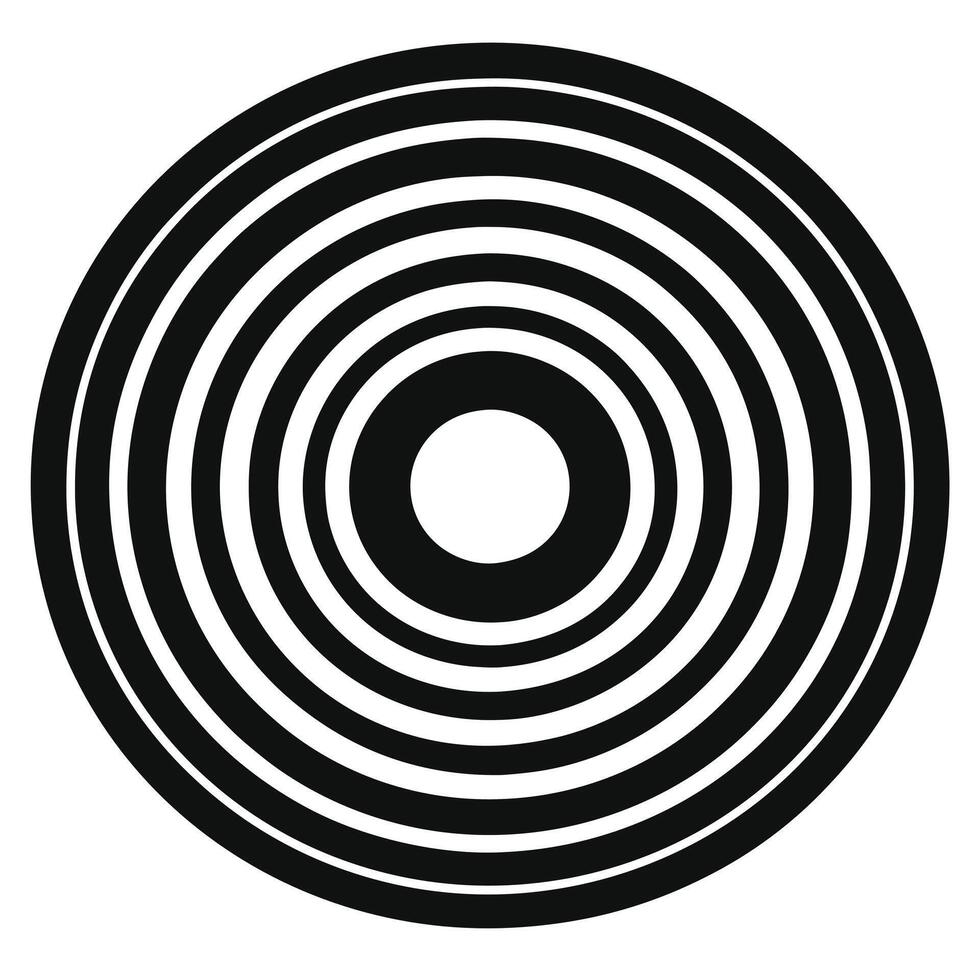Concentric Circles Black Silhouette vector