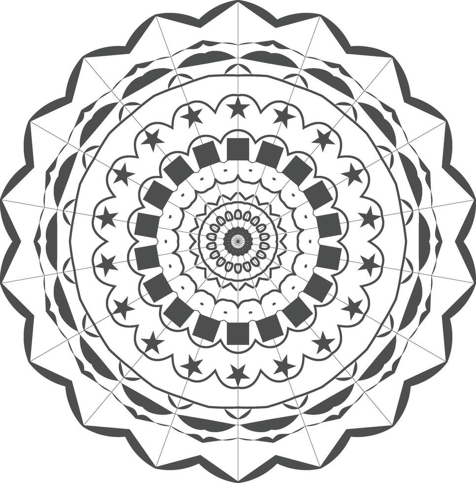 Decorative black mandala design patterns illustration vector