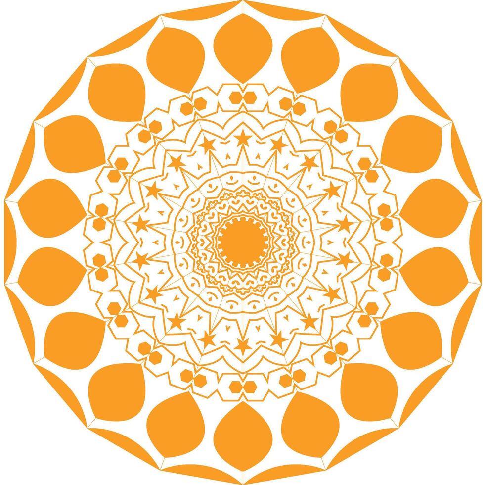 Mandala with floral ornament pattern modern art design vector