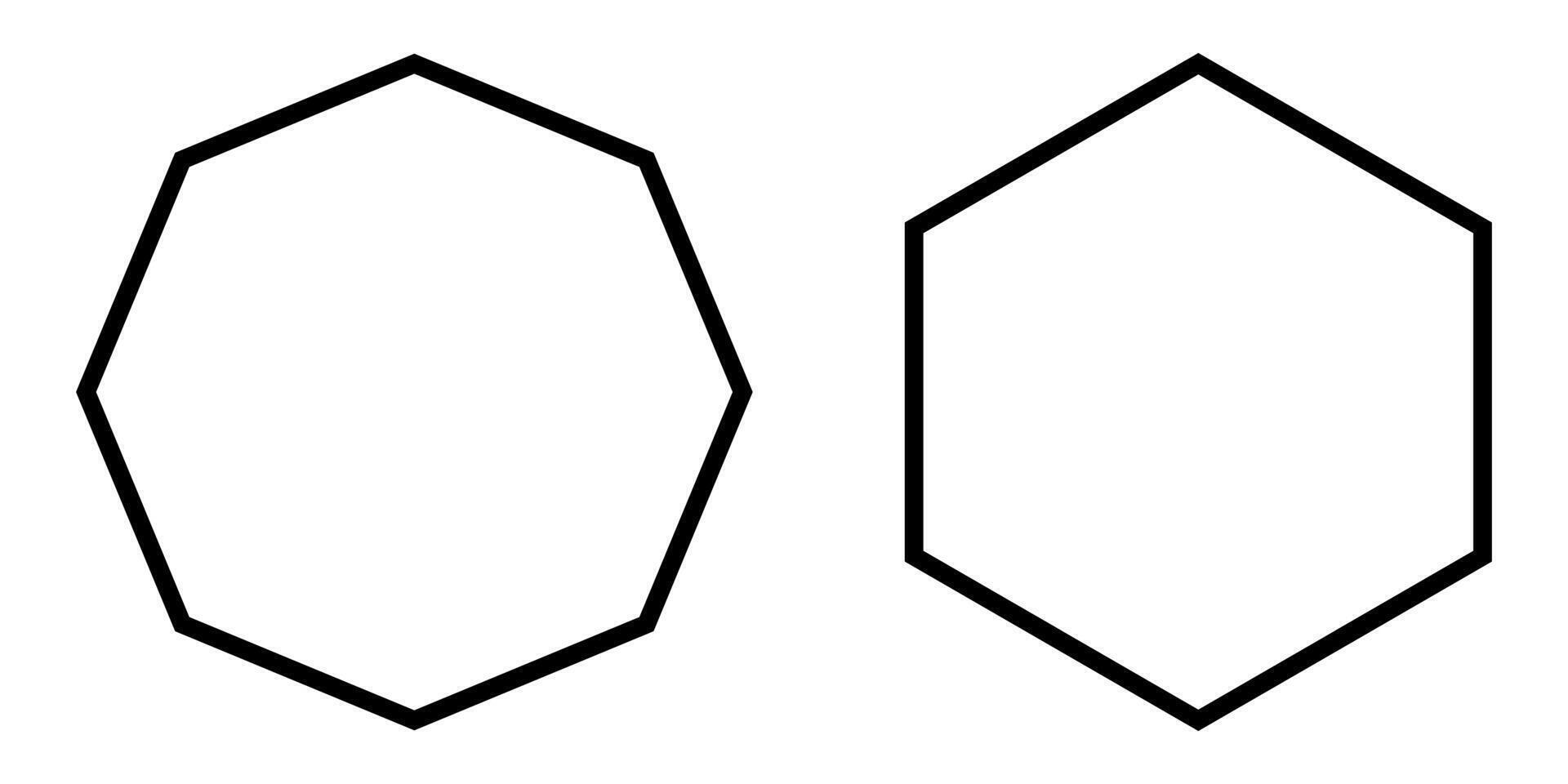 simple black hexagon line icon vector