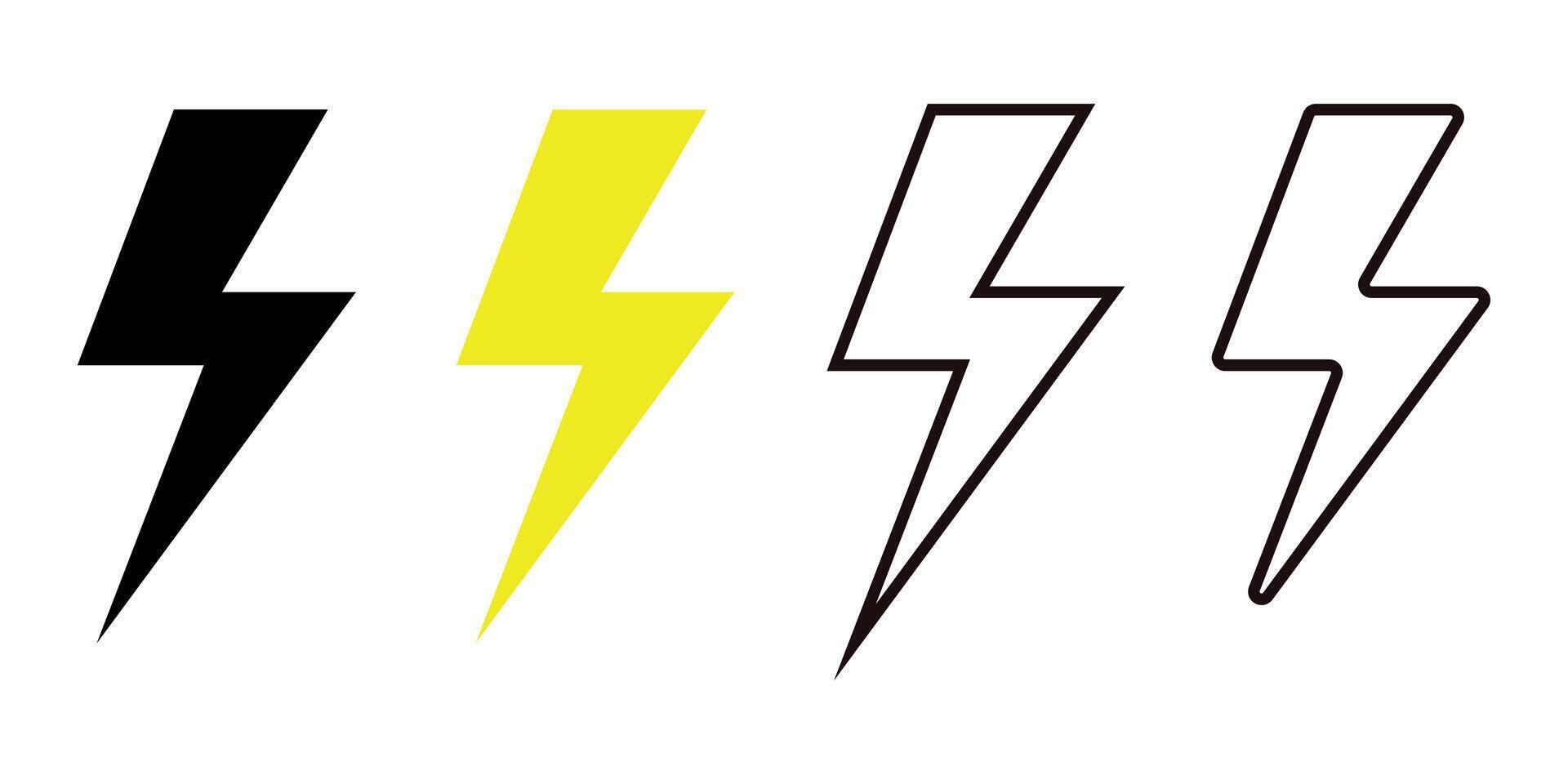 lightning icon collection. lightning symbol. vector