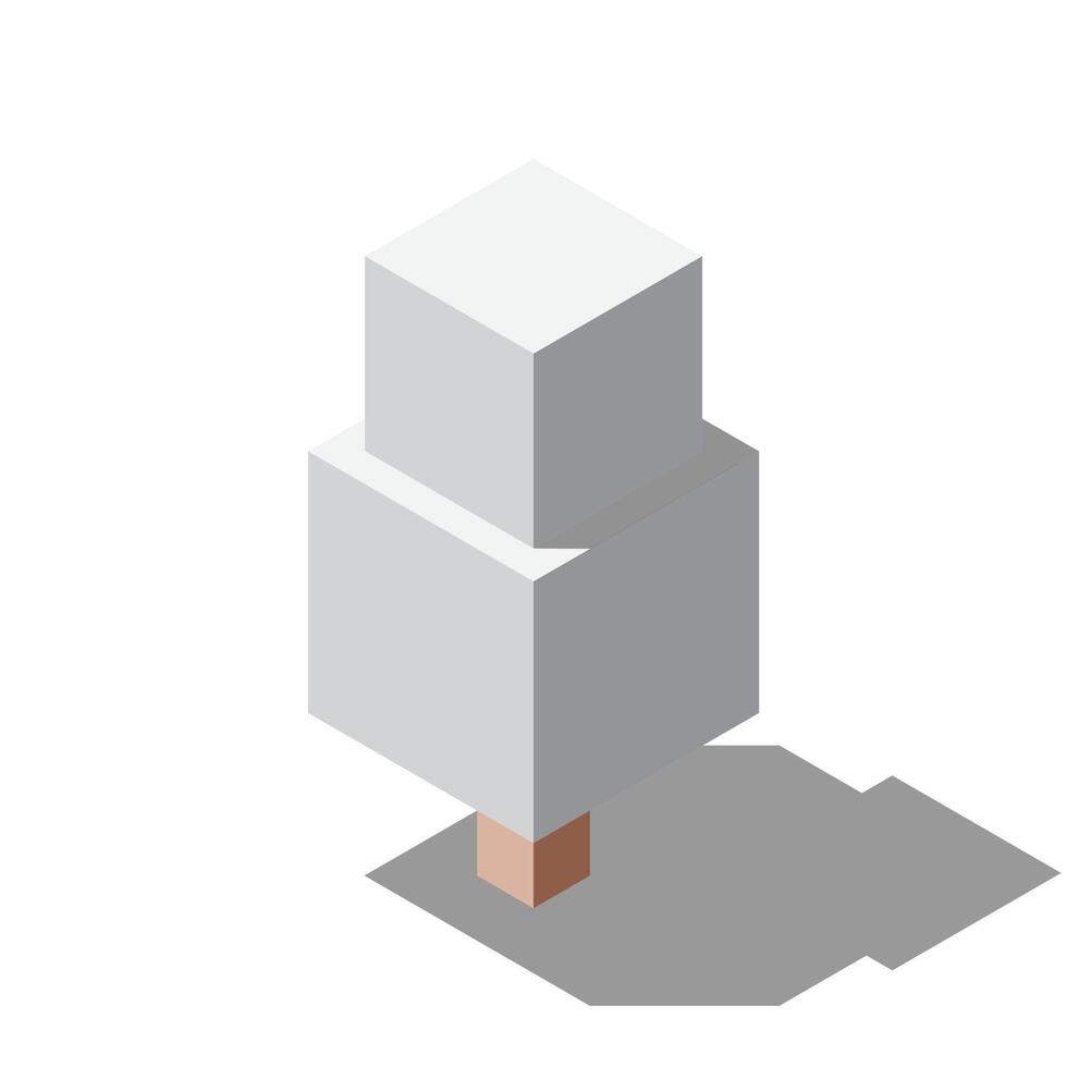 Isometric winter tree. Tree isometric elements. Isometric tree element for landscape design. Park element vector