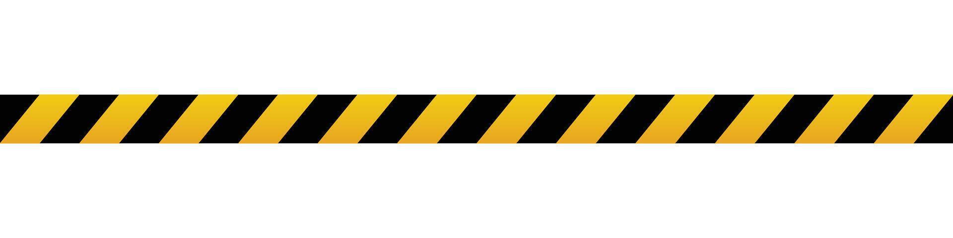 Warning tape with yellow and black diagonal stripes. Warning tape and police line. Warning danger tape. Restriction tape. Seamless line. illustration vector