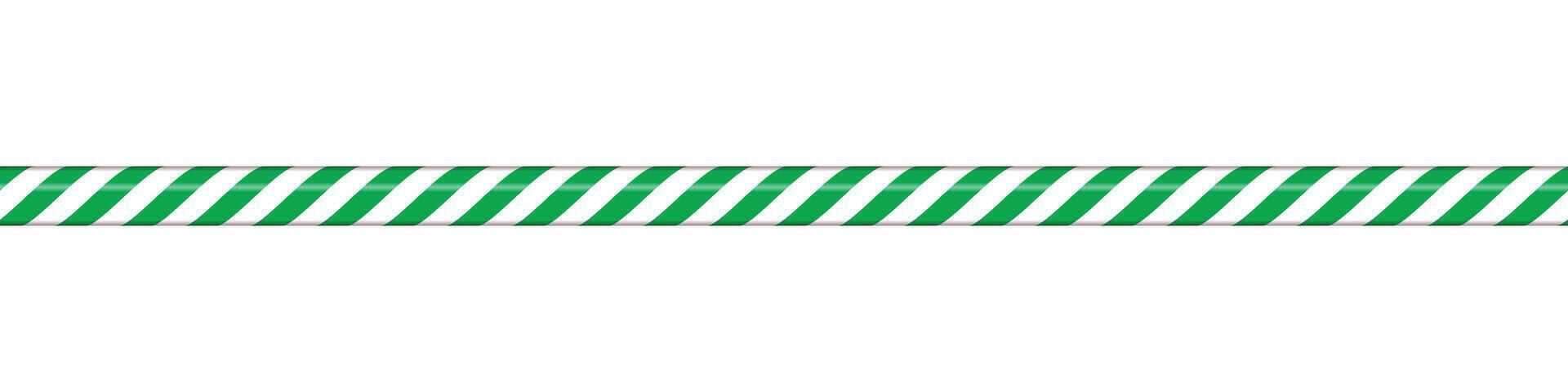 Candy cane line with green and white striped. Seamless line with striped candy pattern. Candy lines. illustration vector