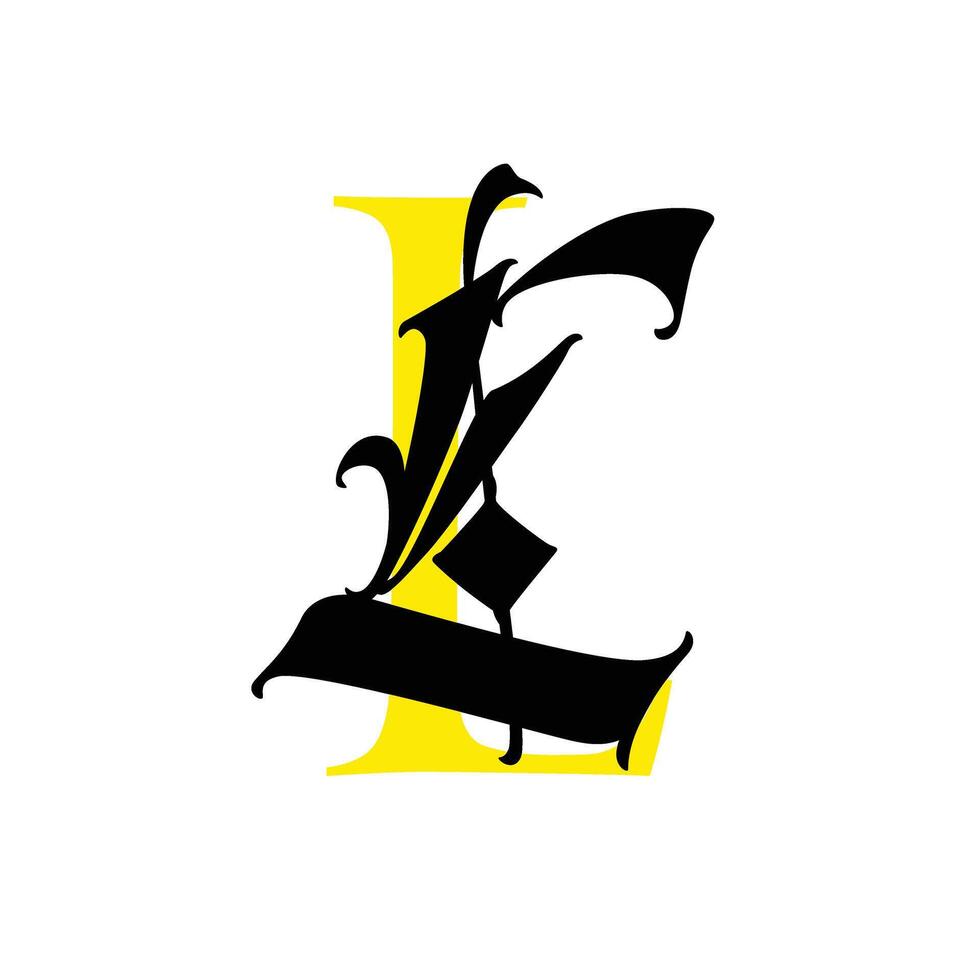 Letter in the Gothic style. Calligraphy and lettering. Medieval Latin letter. Logo for the company. Elegant font for tattoo. vector