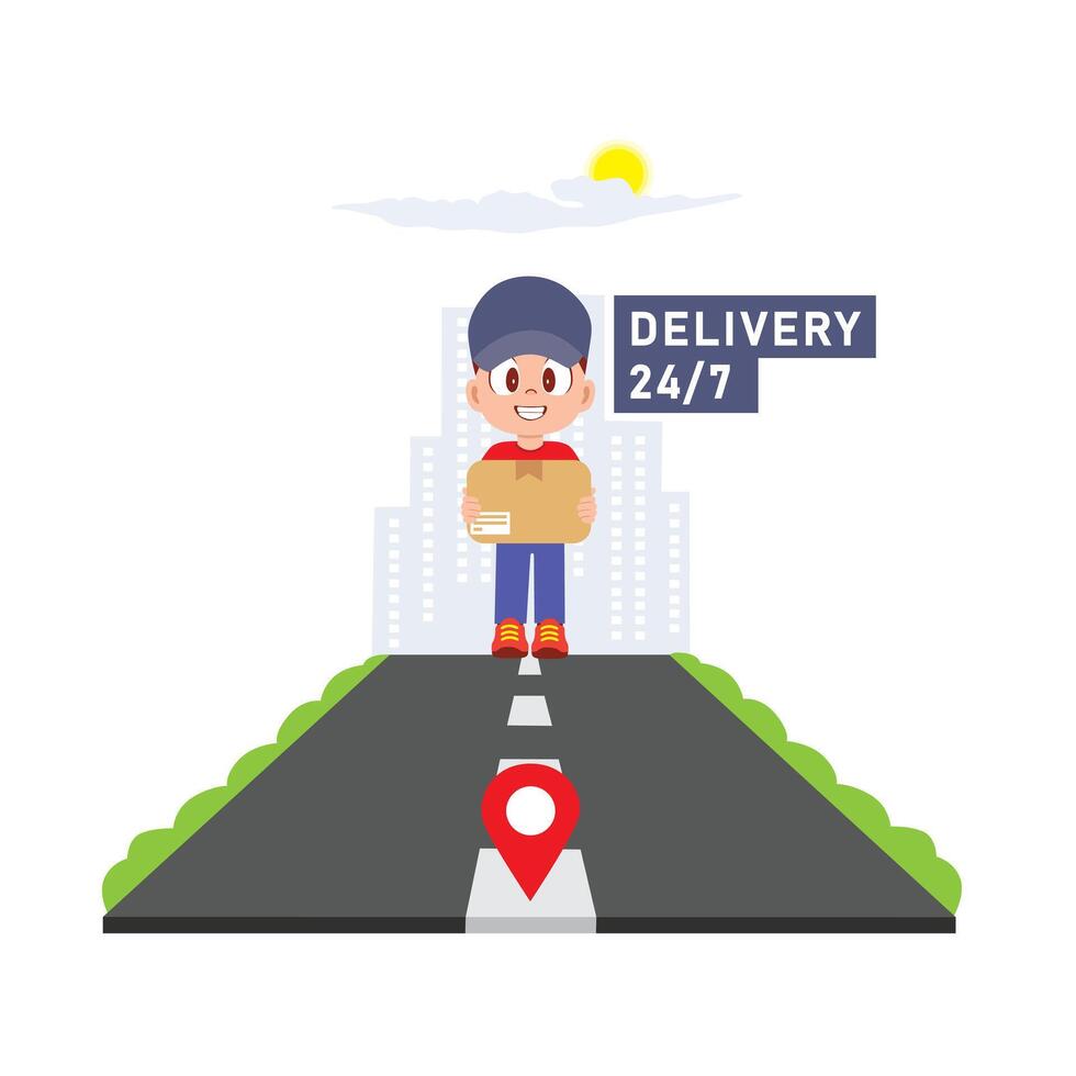 Efficient and Fast Delivery Service vector