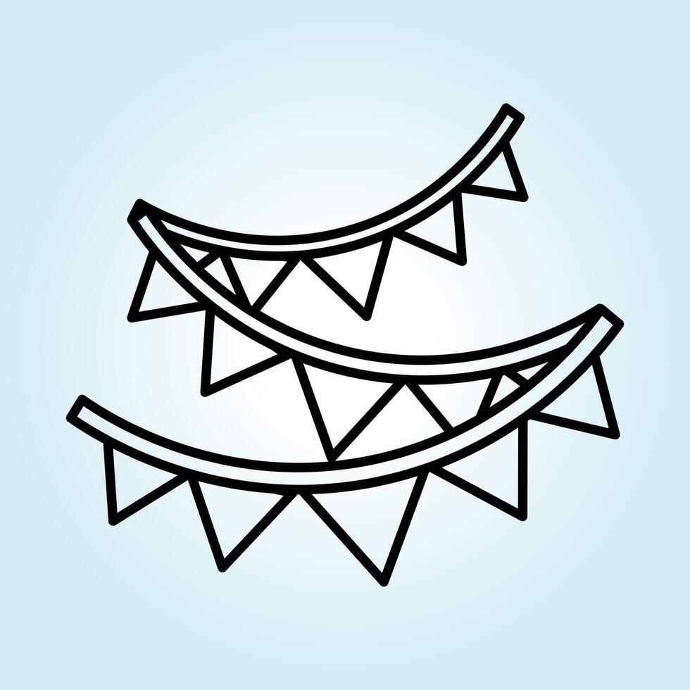 Party Bunting Decoration Festive Triangular Flags for Celebration Events vector