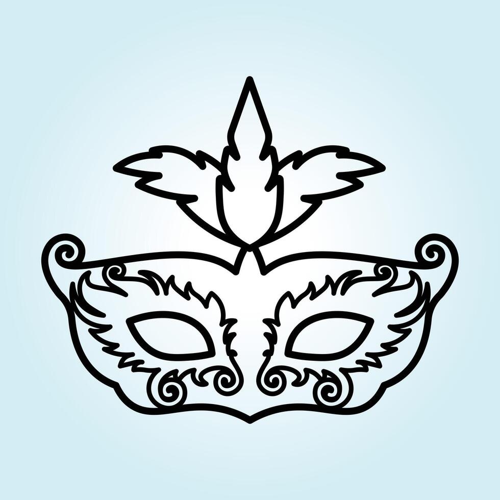 Elegant Ornate Venetian Carnival Mask Design Illustration vector