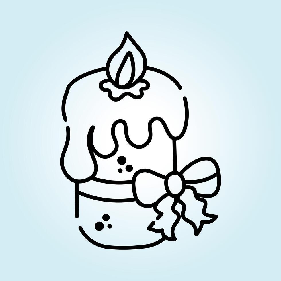 A Festive Birthday Candle with Dripping Wax and a Bow vector