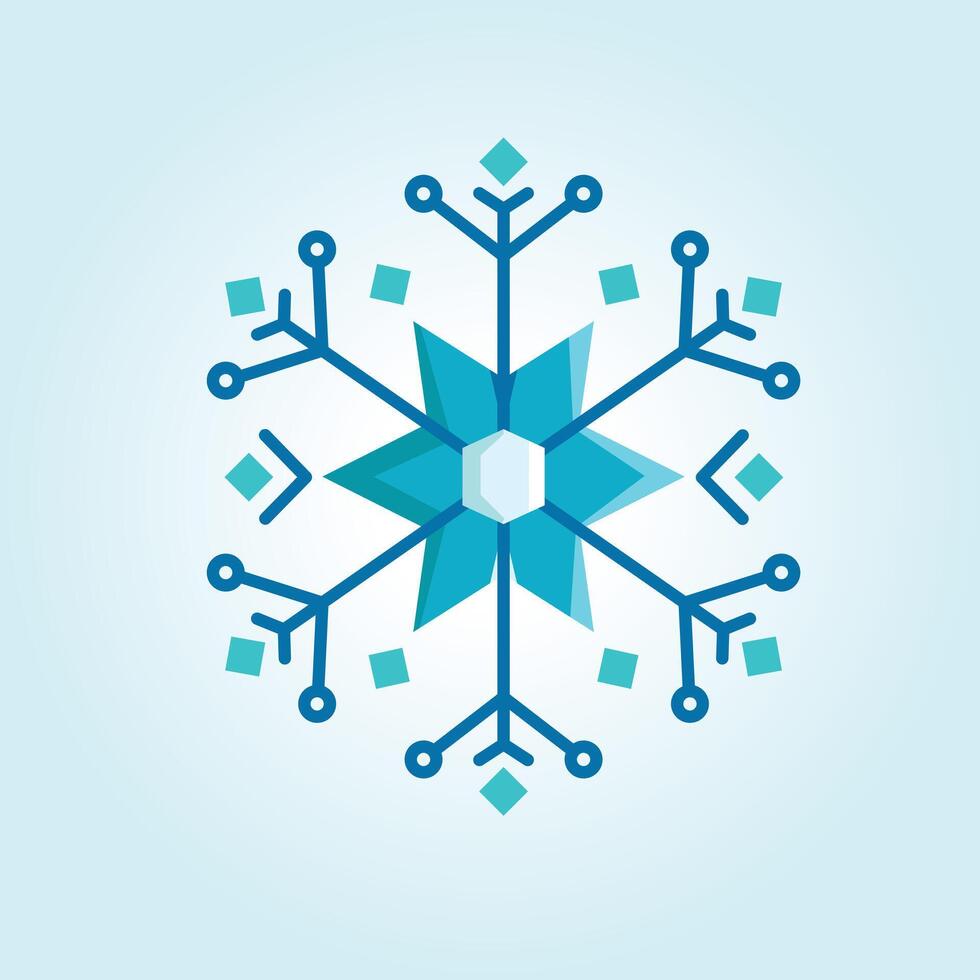 Stunning Geometric Snowflake Design Winter Holiday Festive Season Illustration vector