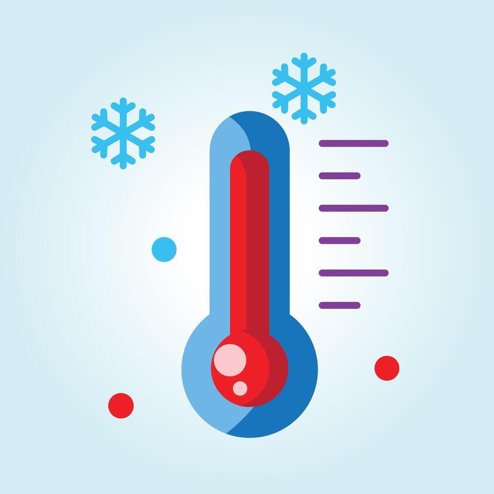Thermometer Icon Illustration Design Cold Temperature Weather Freezing Winter vector