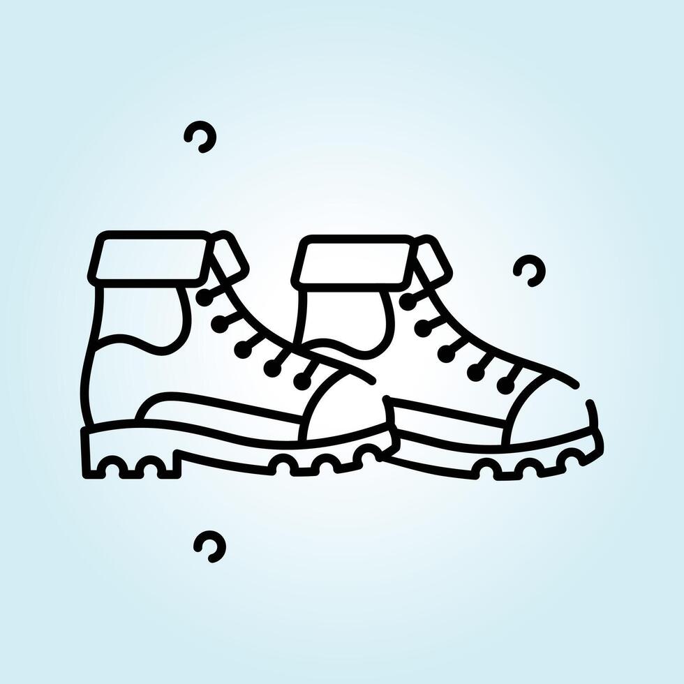 A Pair of Stylish Hiking Boots Perfect for Outdoor Adventures vector