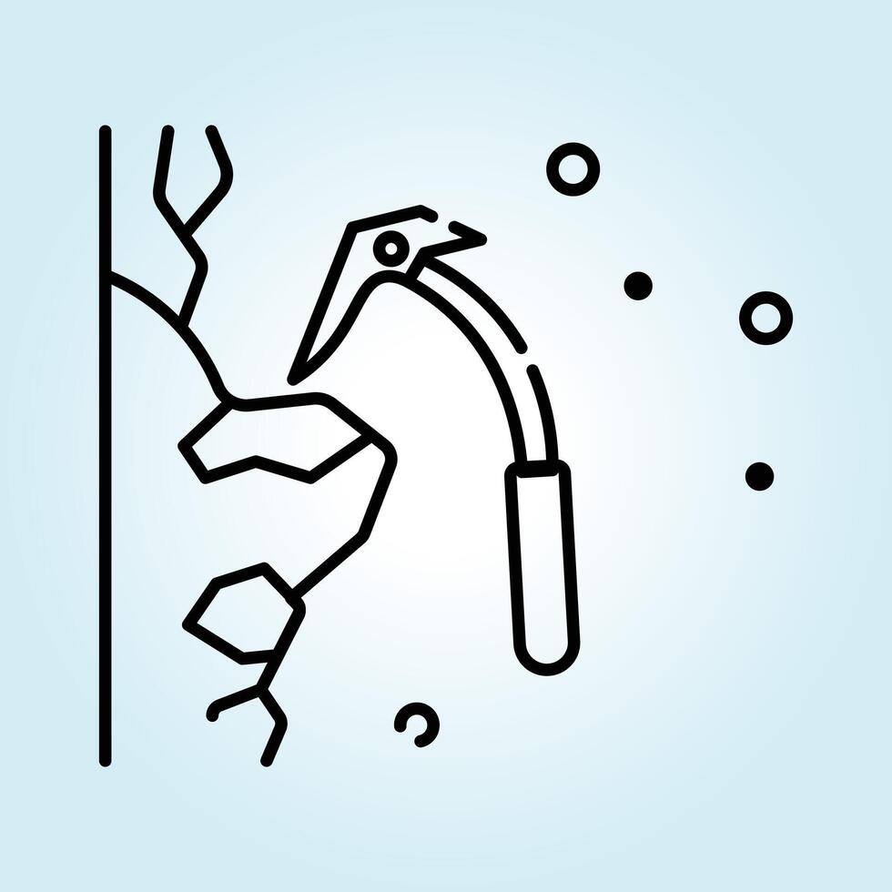 Ice Climbing Equipment Icon Illustration A Striking Visual of an Ice Axe Embedded in Ice vector