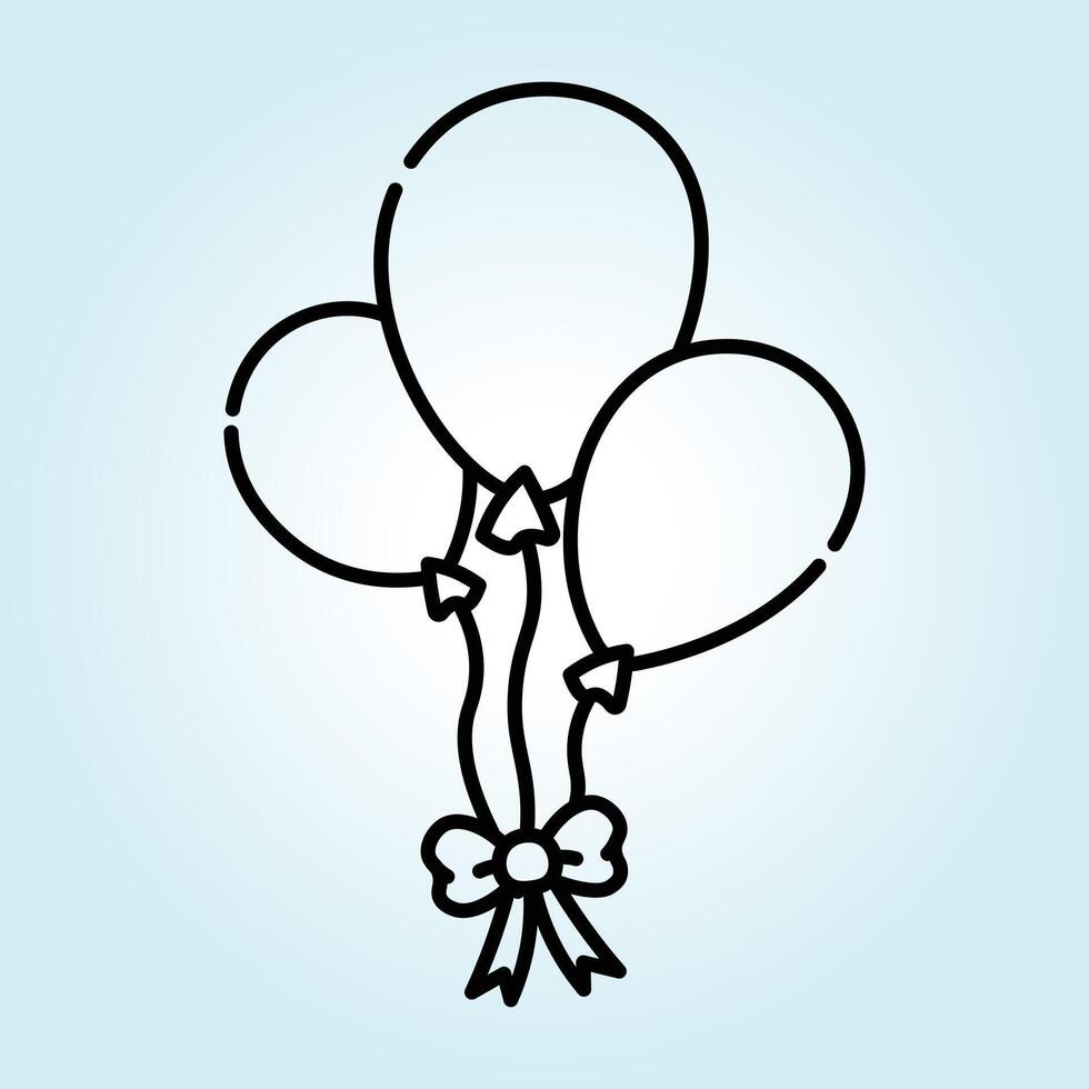Three Balloons Tied with a Bow A Delightful Celebration Illustration vector